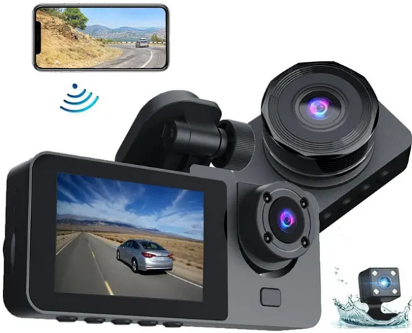 Bakeey Üç Kameralı WiFi Araç İçi Kamera GPS Takip G-Sensor Özellikli Güvenlik Çözümü - Görsel 2